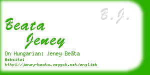 beata jeney business card