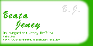 beata jeney business card